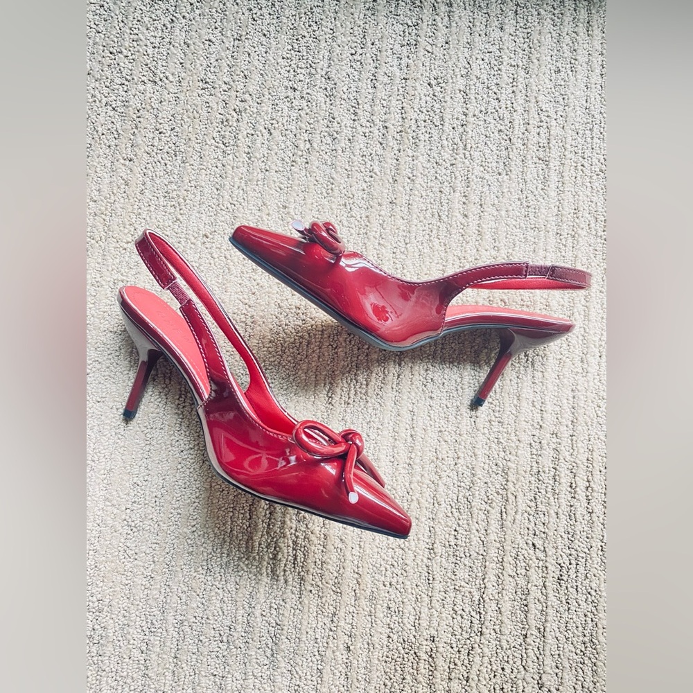 👠 onew — kitten heel slingback pumps with bow detail 👠